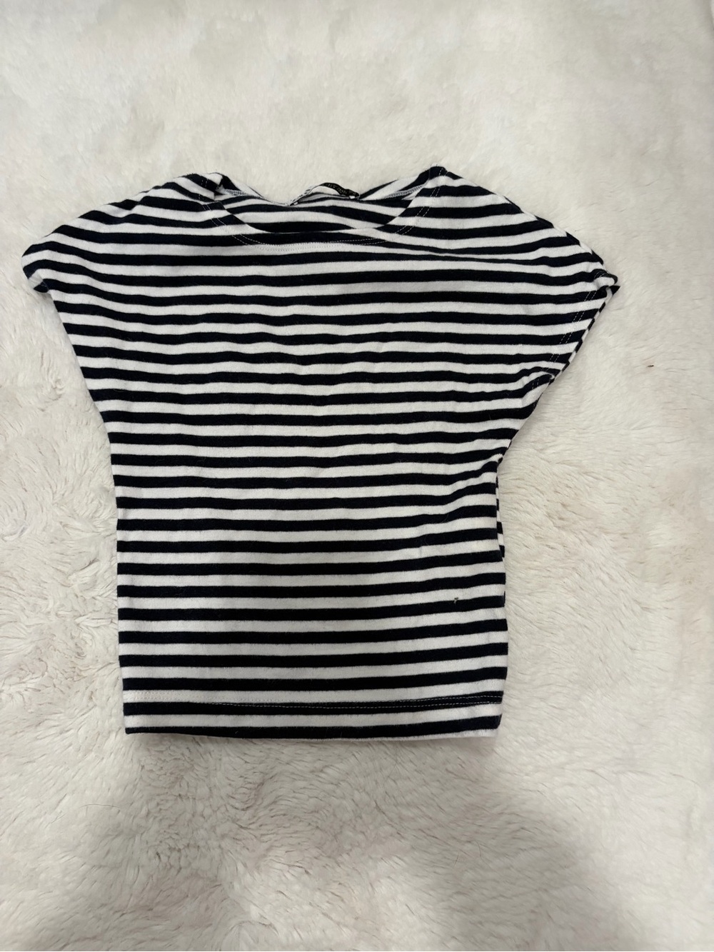 Zara Black & White Striped Crop Top - Picture 1 of 1